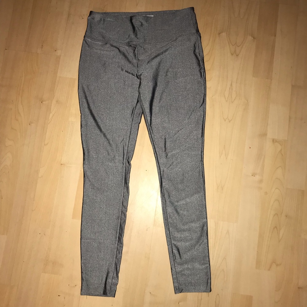 Forever 21 silver shiny active leggings